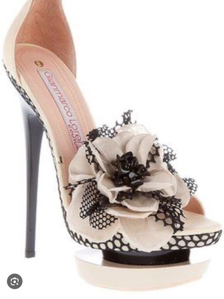 Rare Gianmarco Lorenzi Couture Floral Platform Stiletto Heels | Eu 35